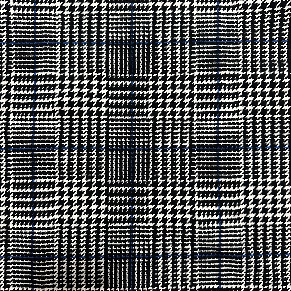 Lauren Ralph Lauren Top Tee Women's Medium Black White Blue Houndstooth Stretch - Picture 7 of 11